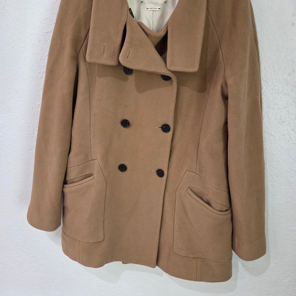 Wilfred‎ Peacoat Women's Large Wool Cashmere Deer Skin Double Breasted Luxury - Picture 4 of 16